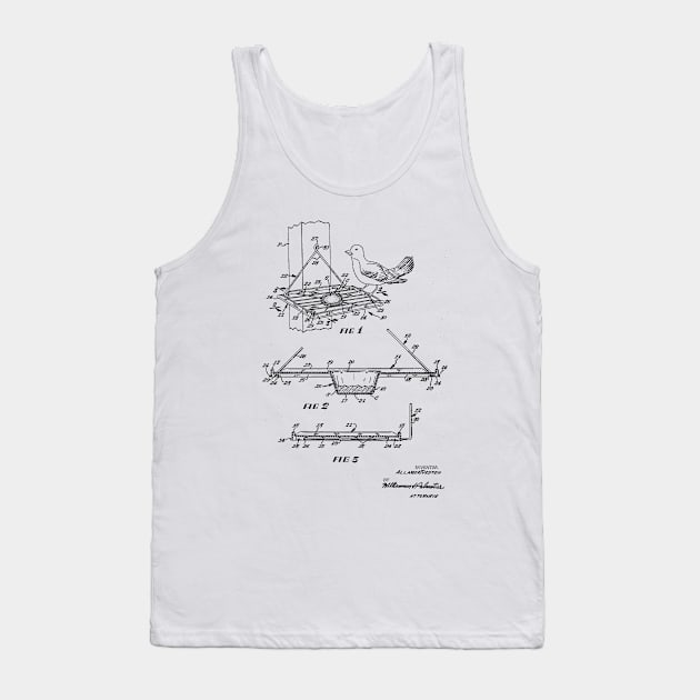 Bird Feeder Device Vintage Patent Hand Drawing Tank Top by TheYoungDesigns